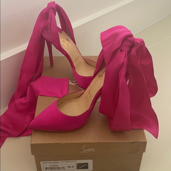 Christian Louboutin | Shoes | Christian Louboutin Douce Du Desert Crepe  Satin | Poshmark